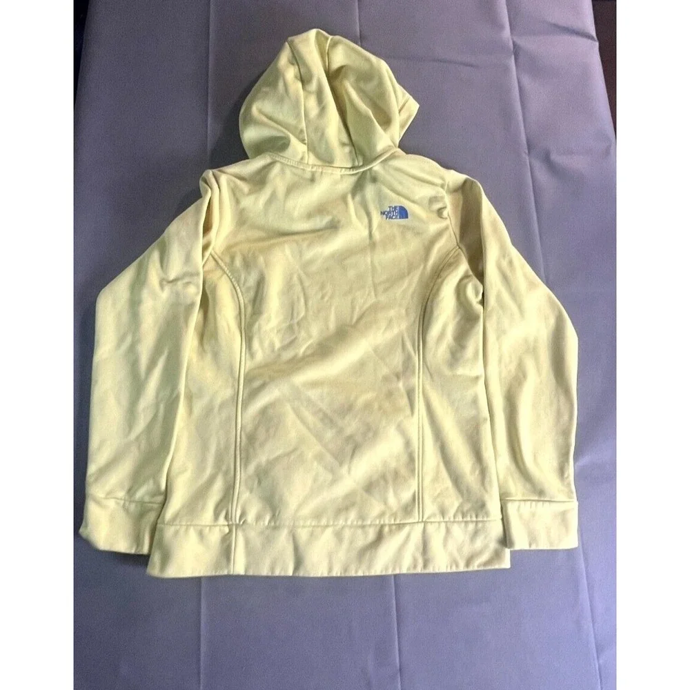 The North Face Yellow Hoodies Men Medium 100% Polyester Fleece Lined Long Sleeve